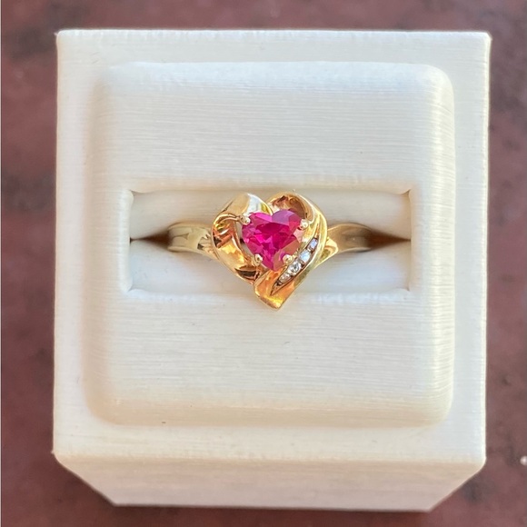 Estate Jewelry - 10k Gold Ruby Ring with Diamonds